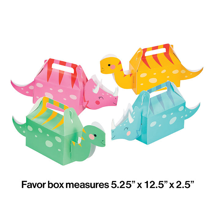 Party Decorations Girl Dino Party Treat Box 3D 4ct