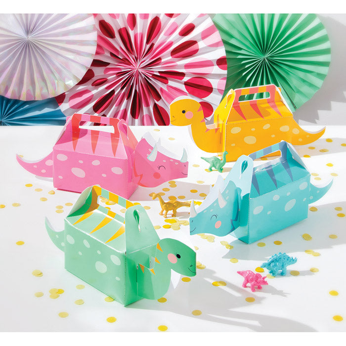 Party Decorations Girl Dino Party Treat Box 3D 4ct