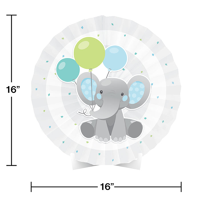 Party Decorations Enchanting Elephants Boy Centerpiece Paper Fan W/ Cutout