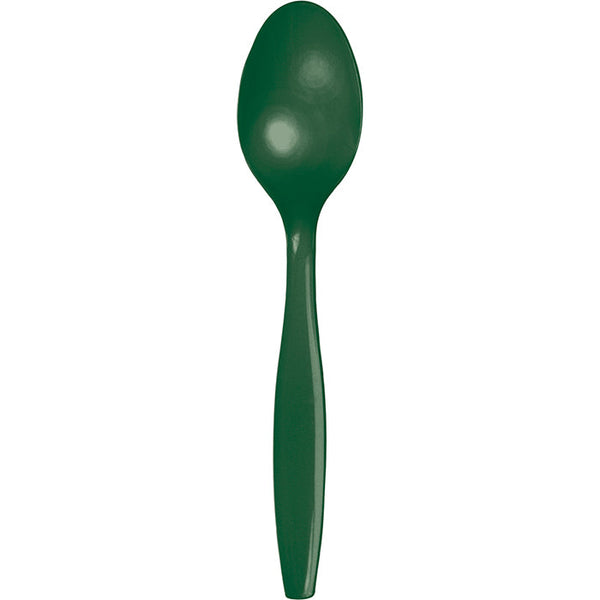 Party Decorations Hunter Green Plastic Spoons, 24 ct