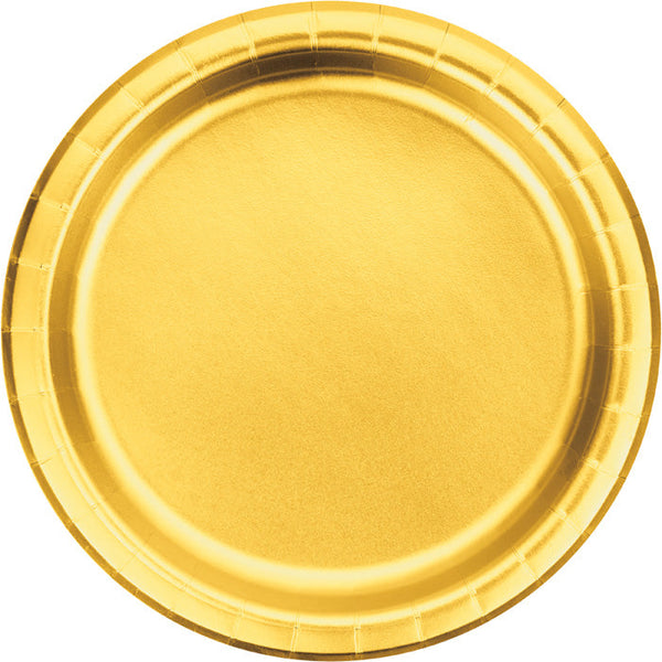 Party Decorations Gold Foil Paper Dessert Plates, Pack Of 8