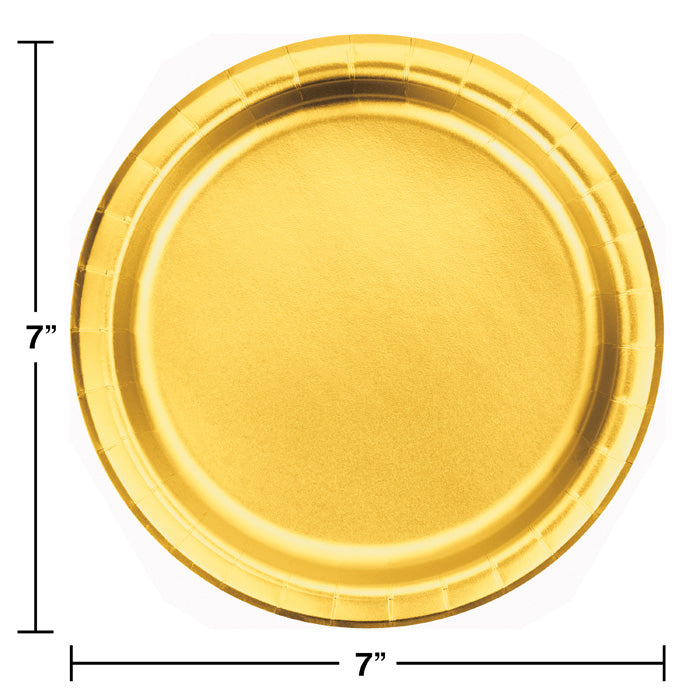 Party Decorations Gold Foil Paper Dessert Plates, Pack Of 8