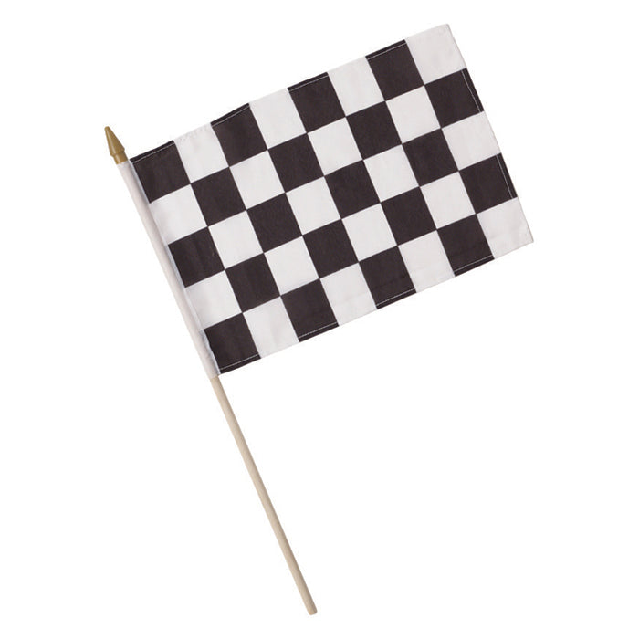 Party Decorations Black And White Check Cloth Racing Flag, 8" X 12"