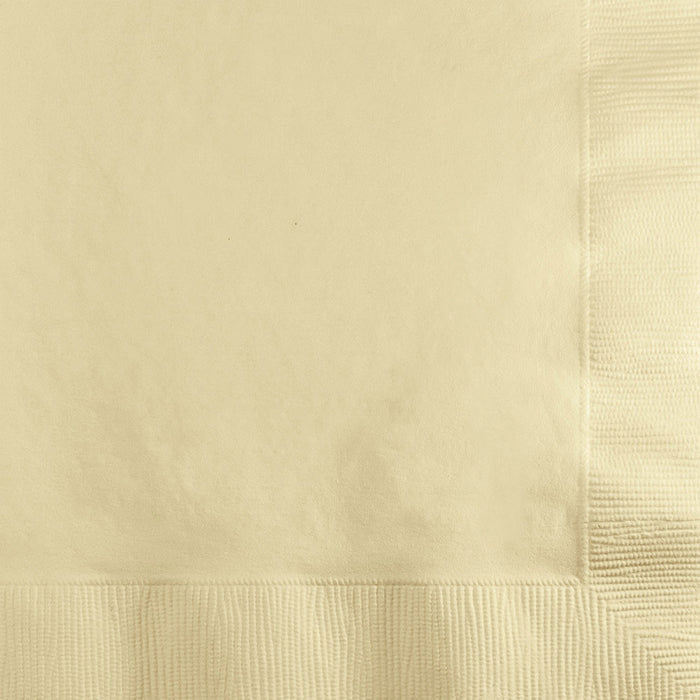 Party Decorations Ivory Beverage Napkin, 3 Ply, 50 ct