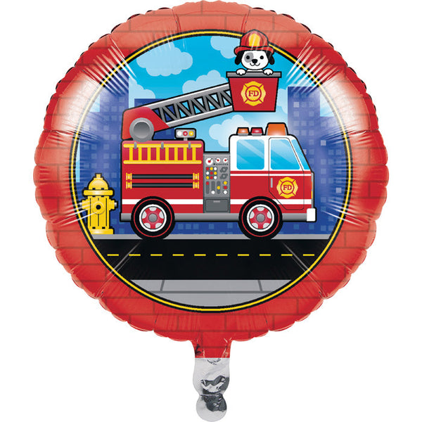 Party Decorations 18 Inch Fire Truck Metallic Balloon