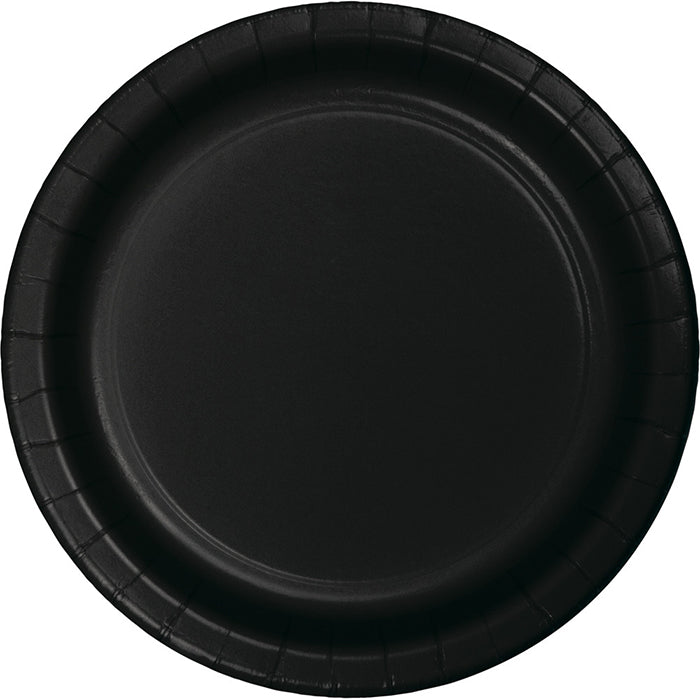 Party Decorations Black Paper Plates, 75 ct