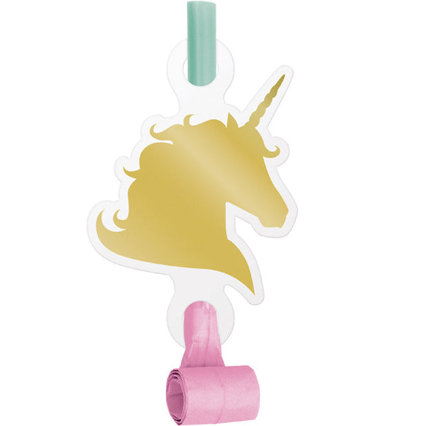 Party Decorations Unicorn Sparkle Blowouts W/Med, Foil, 8 ct