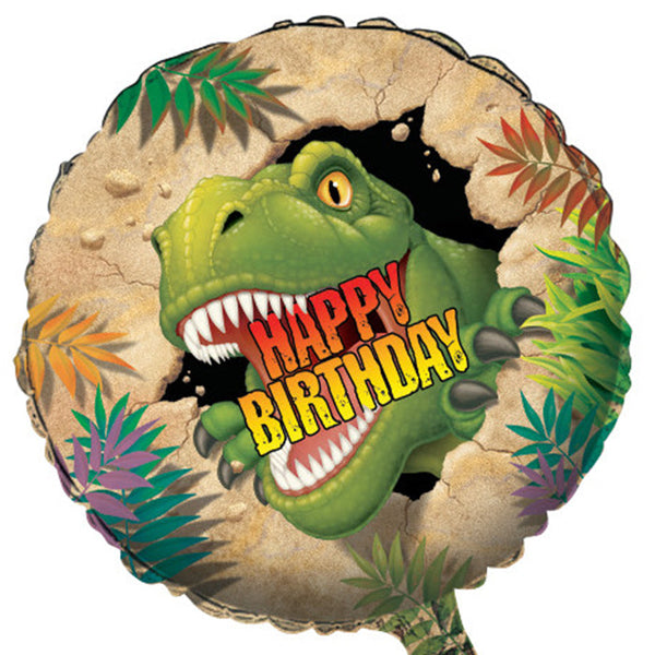 Party Decorations Dino Blast Metallic Balloon 18