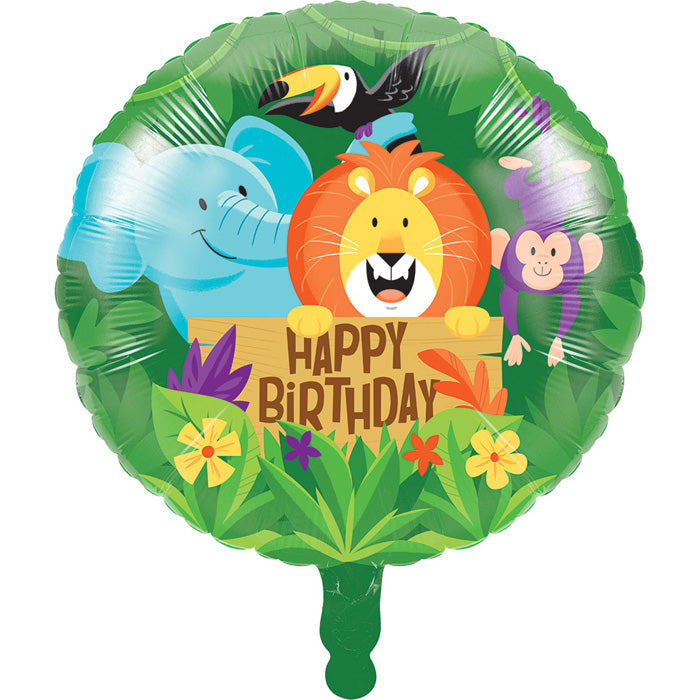 Party Decorations Jungle Safari Metallic Balloon 18"