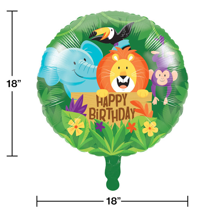 Party Decorations Jungle Safari Metallic Balloon 18"