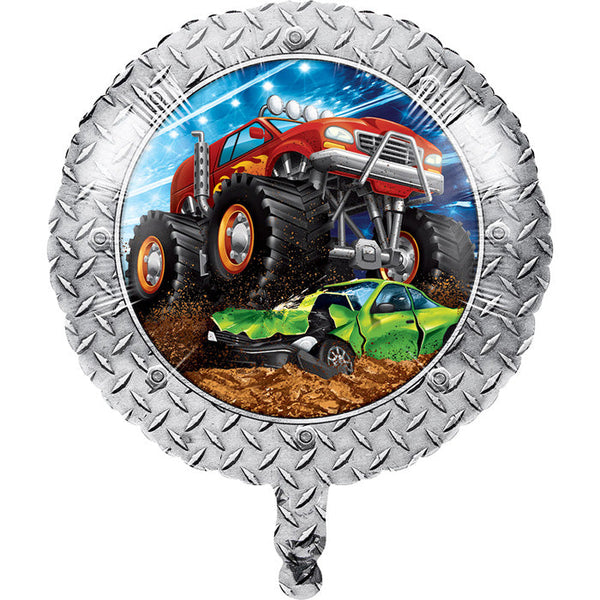 Party Decorations Monster Truck Rally Metallic Balloon 18