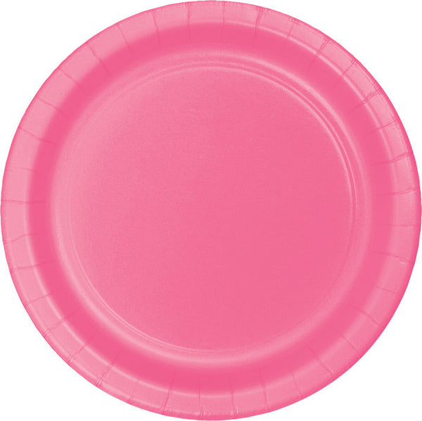 Party Decorations Candy Pink Paper Plates, 24 ct