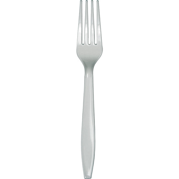 Party Decorations Shimmering Silver Plastic Forks, 50 ct