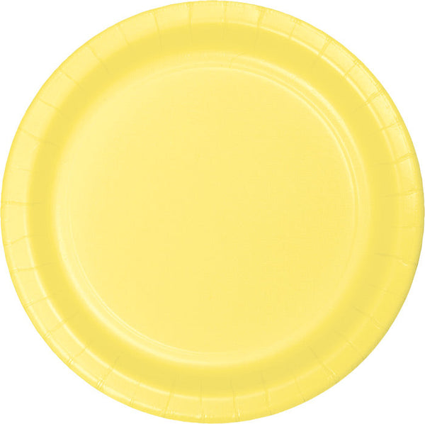 Party Decorations Mimosa Yellow Paper Plates, 24 ct