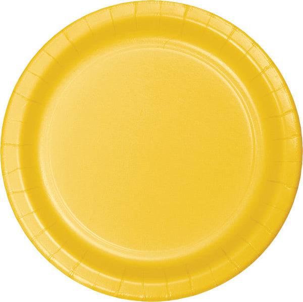 Party Decorations School Bus Yellow Paper Plates, 24 ct