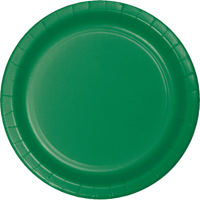 Party Decorations Emerald Green Paper Plates, 8 ct