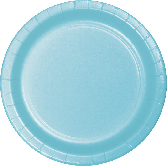 Party Decorations Pastel Blue Paper Plates, 24 ct