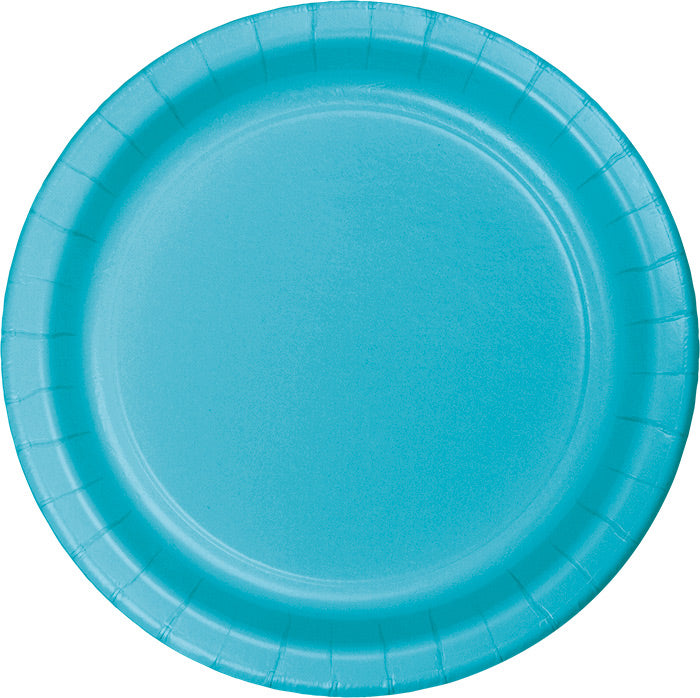 Party Decorations Bermuda Blue Paper Plates, 24 ct