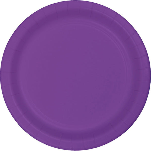 Party Decorations Amethyst Purple Paper Plates, 24 ct