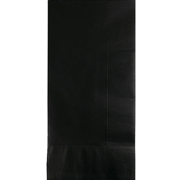 Party Decorations Black Velvet Dinner Napkins 2Ply 1/8Fld, 100 ct