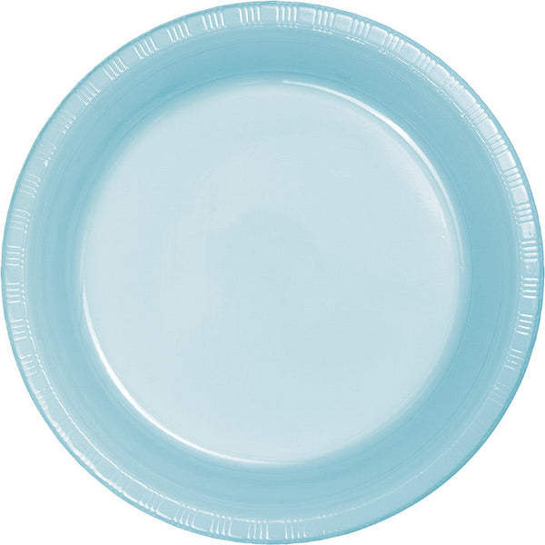 Party Decorations Pastel Blue Plastic Banquet Plates, 20 ct