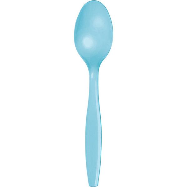 Party Decorations Pastel Blue Plastic Spoons, 24 ct