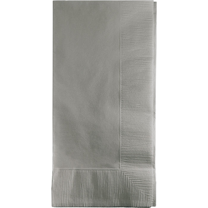 Party Decorations Shimmering Silver Dinner Napkins 2Ply 1/8Fld, 50 ct