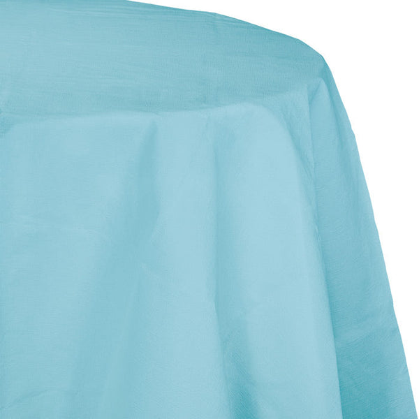 Party Decorations Pastel Blue Round Polylined TIssue Tablecover, 82