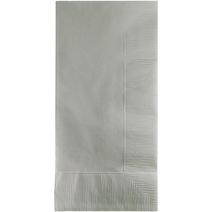 Party Decorations Shimmering Silver Dinner Napkins 2Ply 1/8Fld, 100 ct