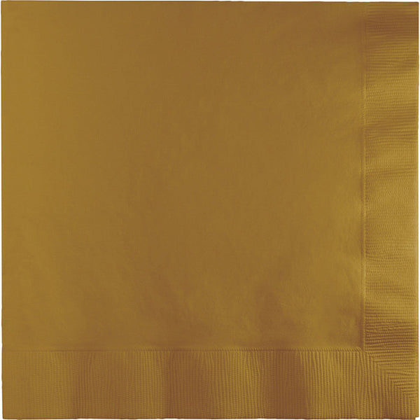 Party Decorations Glittering Gold Dinner Napkins 3Ply 1/4Fld, 25 ct