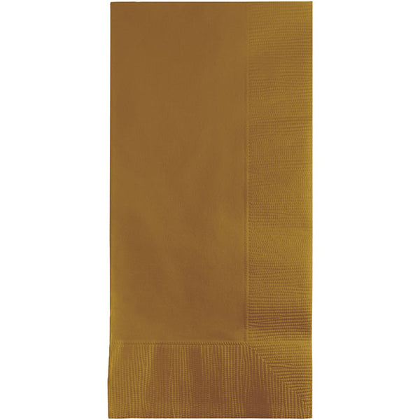 Party Decorations Glittering Gold Dinner Napkins 2Ply 1/8Fld, 100 ct