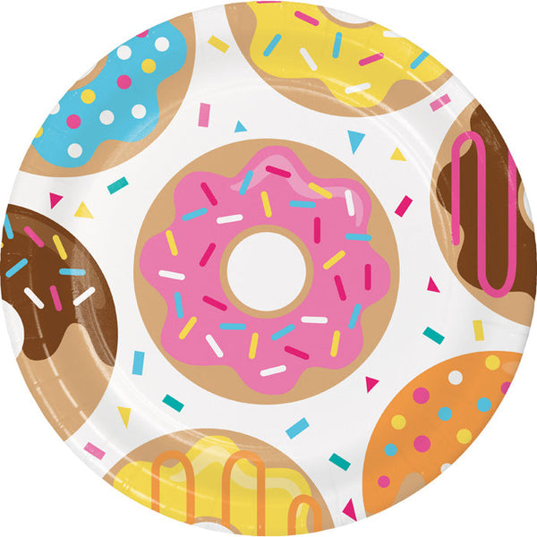 Party Decorations Donut Time Paper Plates, 8 Count