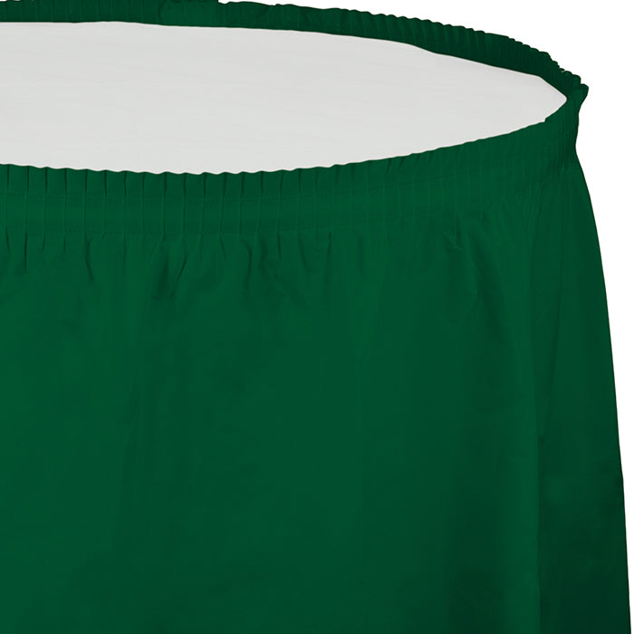 Party Decorations Hunter Green Plastic Tableskirt, 14' X 29"