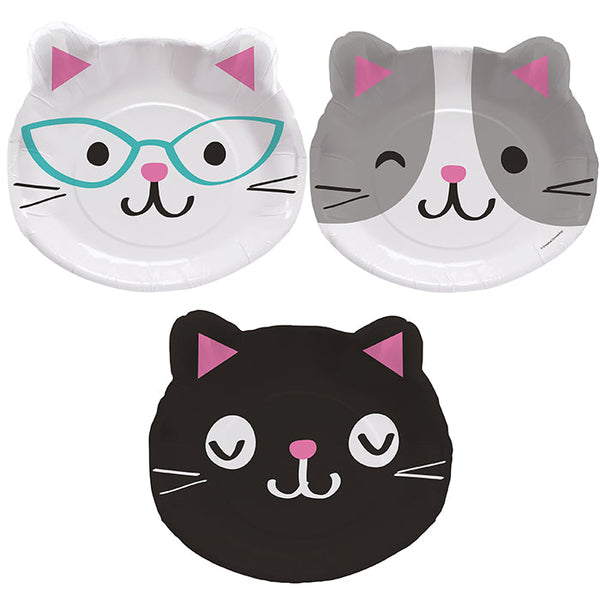 Party Decorations Purr-Fect Cat Party Shaped Paper Plate 9