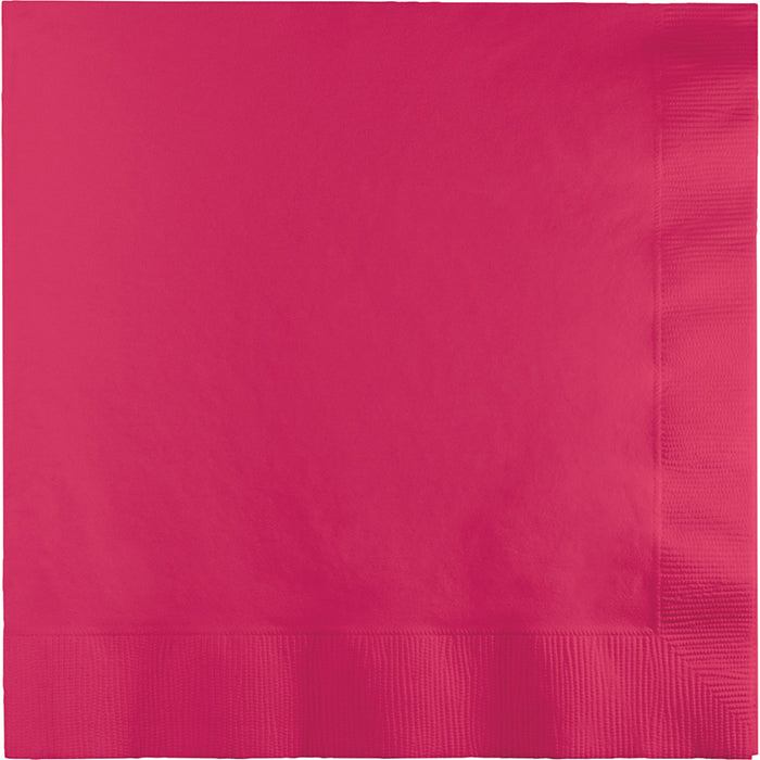 Party Decorations Hot Magenta Dinner Napkins 3Ply 1/4Fld, 25 ct