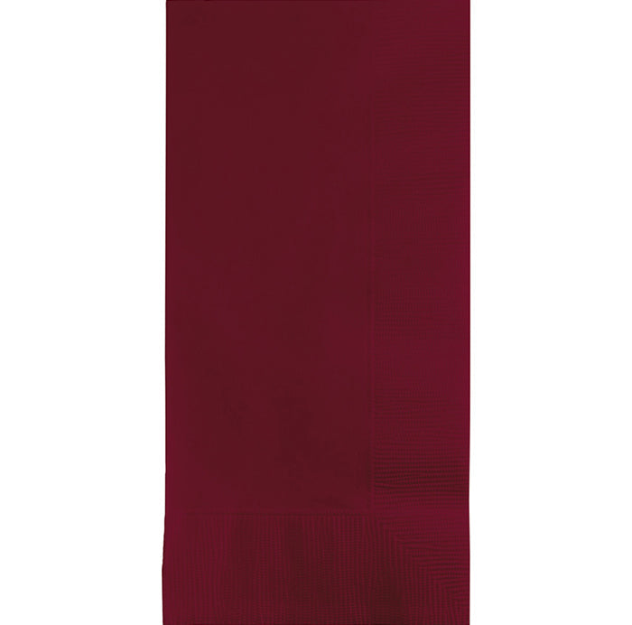 Party Decorations Burgundy Dinner Napkins 2Ply 1/8Fld, 100 ct