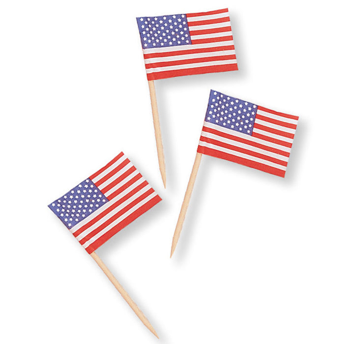 Party Decorations USA Flag Picks, 50 ct