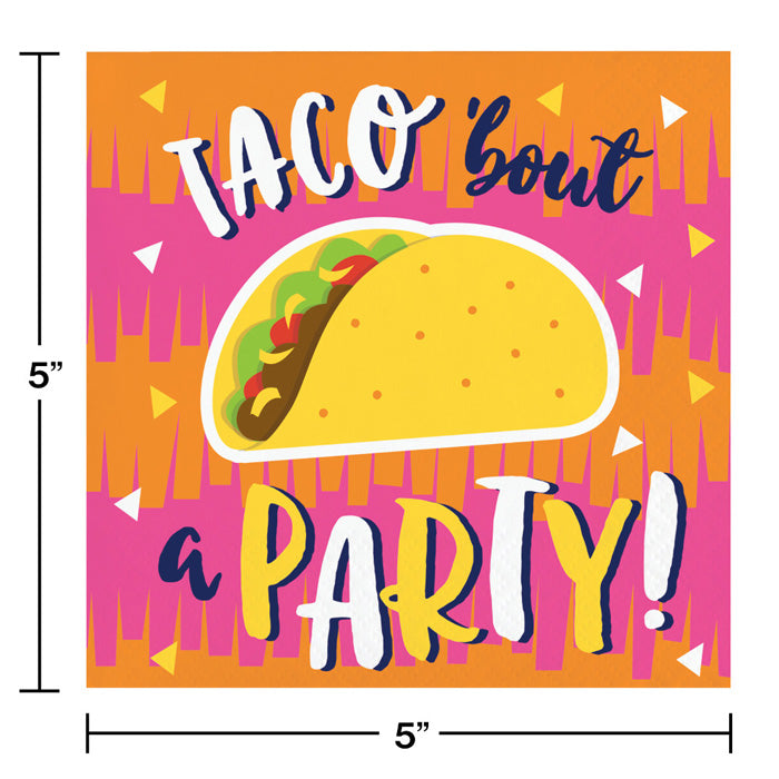 Party Decorations Fiesta Fun Beverage Napkins, 16 ct