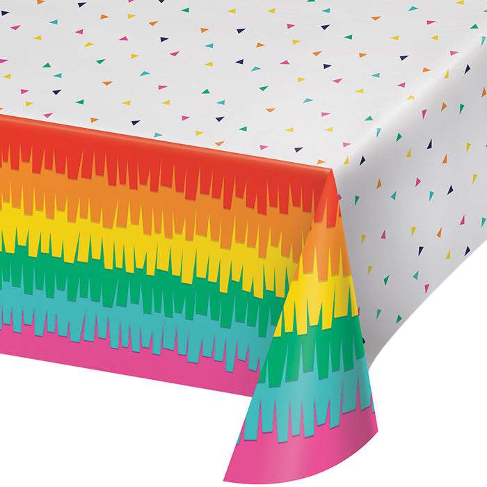 Party Decorations Fiesta Fun Plastic Tablecover All Over Print, 54" X 102"