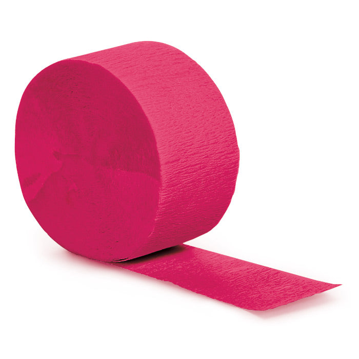 Party Decorations Hot Magenta Crepe Streamers 81'