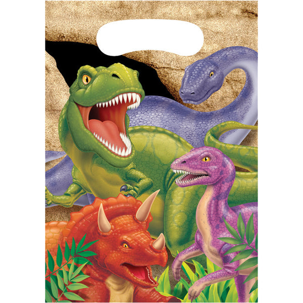 Party Decorations Dinosaur Favor Bags, 8 ct