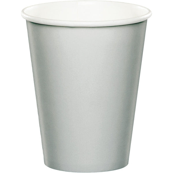 Party Decorations Shimmering Silver Hot/Cold Paper Paper Cups 9 Oz., 24 ct