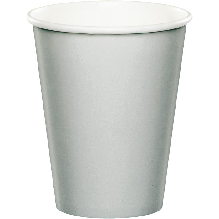 Party Decorations Shimmering Silver Hot/Cold Paper Paper Cups 9 Oz., 24 ct