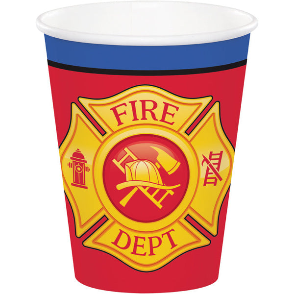 Party Decorations Fire Truck Hot/Cold Paper Cups 9 Oz., 8 ct