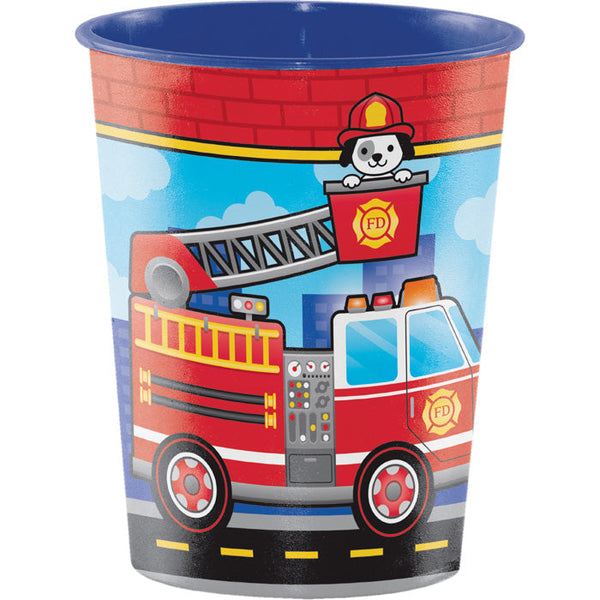 Party Decorations 16 Oz. Fire Truck Plastic Keepsake Cup