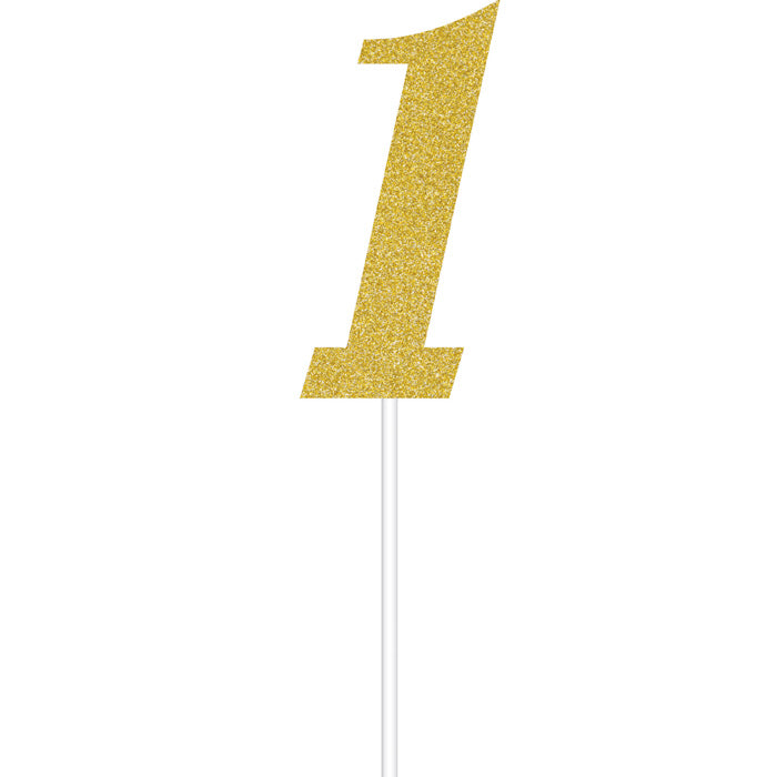 Party Decorations Gold Number One Cake Topper