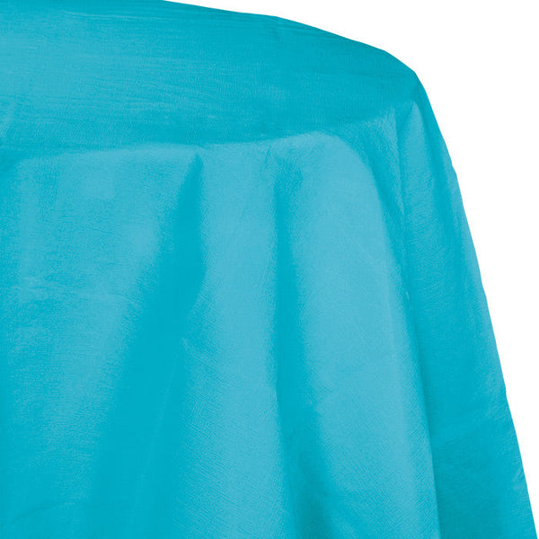 Party Decorations Bermuda Blue Round Polylined TIssue Tablecover, 82