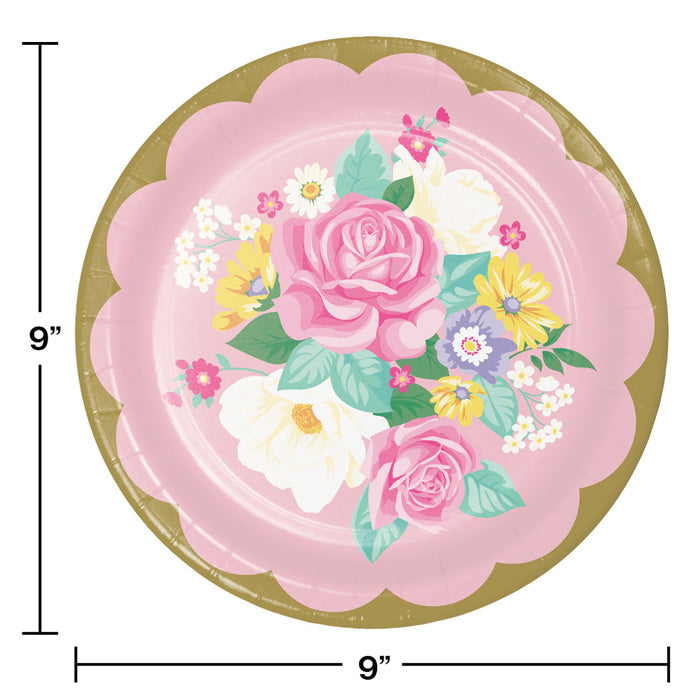 Party Decorations Floral Tea Party Paper Plates, 8 ct