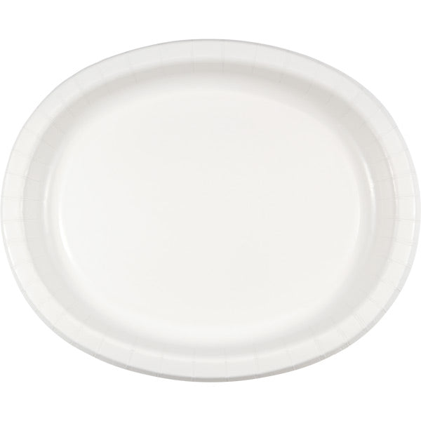 Party Decorations White Paper Oval Platter 10