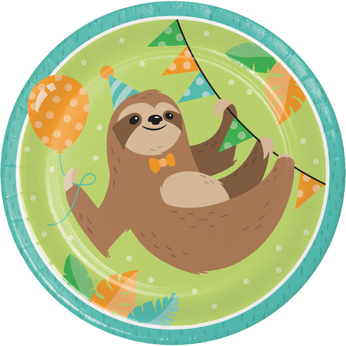 Party Decorations Sloth Party Paper Plates, Pack Of 8